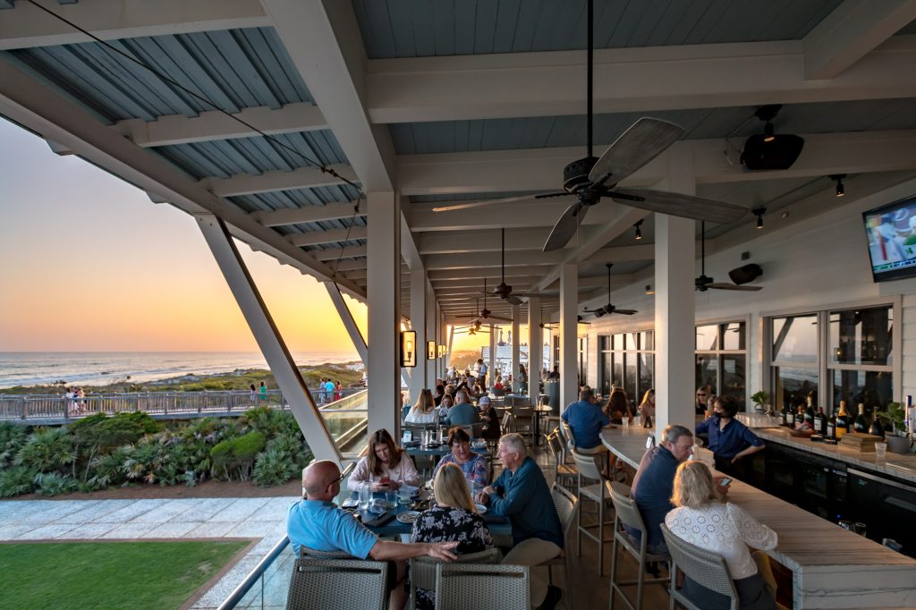outdoor dining overlooking the gulf at watercolor inn