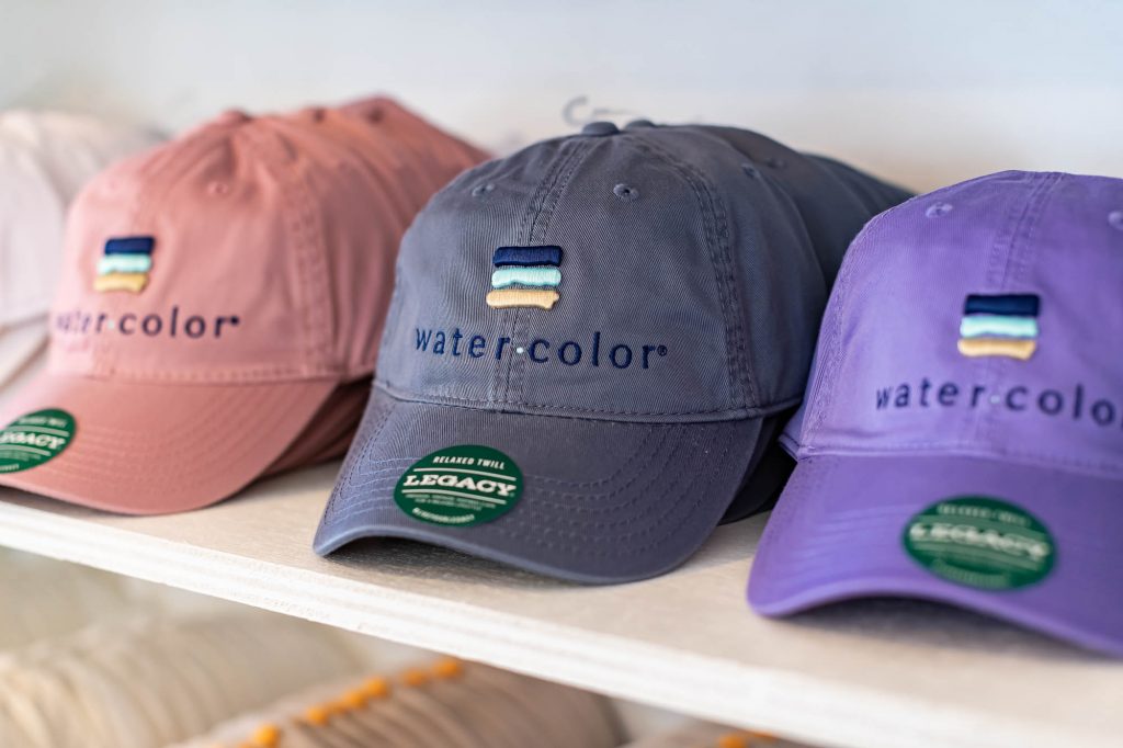 watercolor merchandise hats