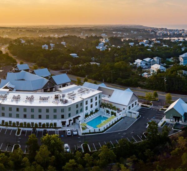 View of The Lodge 30A at sunset