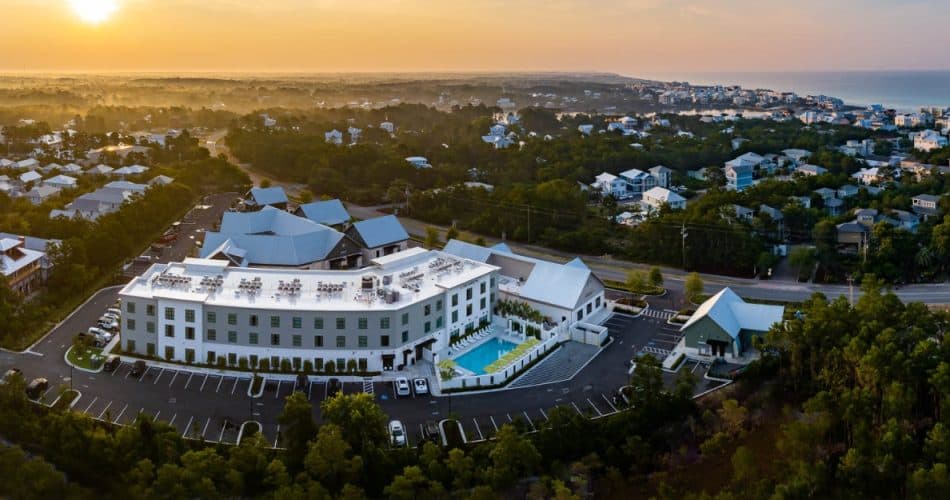 View of The Lodge 30A at sunset